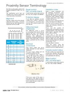 Proximity Sensor Terminology