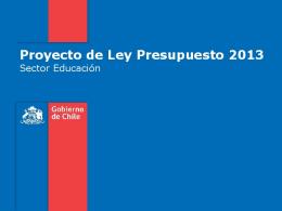 Proyecto de Ley Presupuesto 2013