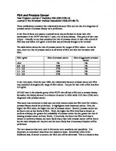 PSA and Prostate Cancer - SWOG