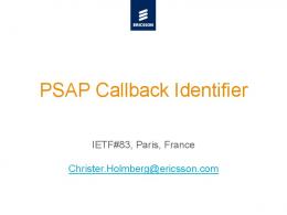 PSAP Callback Identifier - IETF