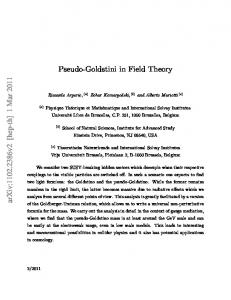 Pseudo-Goldstini in Field Theory