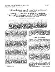 Pseudomonas aeruginosa - Antimicrobial Agents and Chemotherapy