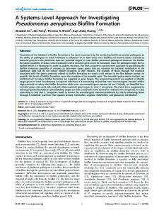 Pseudomonas aeruginosa Biofilm Formation - PLOS