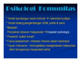 Psikologi Komunitas