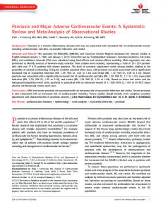 Psoriasis and Major Adverse Cardiovascular Events - BioMedSearch