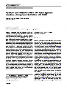 Psychiatric Comorbidity in Children with Autism ... - Springer Link