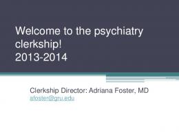 Psychiatry Orientation