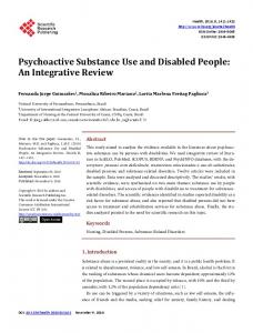 Psychoactive Substance Use and Disabled People: An Integrative