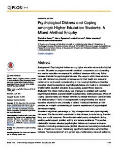 Psychological Distress and Coping amongst