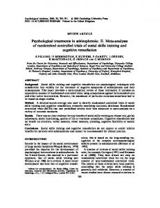 Psychological treatments in schizophrenia: II. Meta-analyses of ...