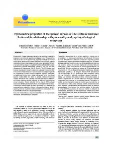 Psychometric properties of the spanish version of The ... - Psicothema