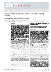 Psychotropic medication use in Swiss nursing homes - Semantic Scholar