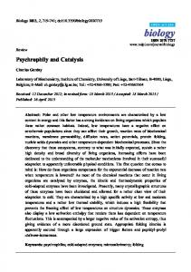 Psychrophily and Catalysis - MDPI