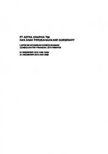 PT ASTRA GRAPHIA Tbk DAN ANAK PERUSAHAAN/AND ...