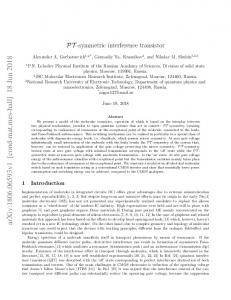 PT-symmetric interference transistor