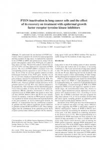 PTEN inactivation in lung cancer cells and the ... - Semantic Scholar