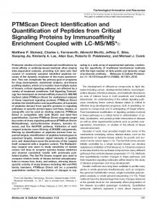 PTMScan Direct: Identification and Quantification of ... - CiteSeerX