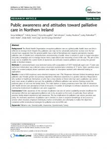 Public awareness and attitudes toward palliative care in Northern ...