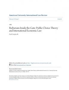 Public Choice Theory and International Economic Law