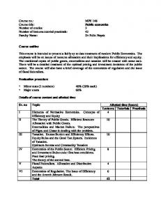 Public economics - TERI University