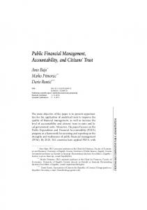 Public Financial Management, Accountability, and Citizens' Trust