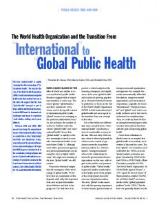 Public Health International Global International to Global ... - CiteSeerX