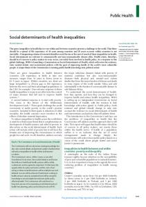 Public Health Social determinants of health inequalities - World Health