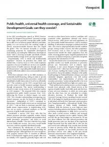 Public health, universal health coverage, and Sustainable ...