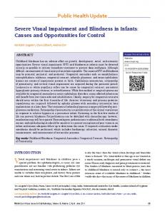 Public Health Update Severe Visual Impairment and