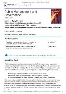 Public Management and Governance