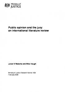 Public opinion and the jury - Institute for Criminal Policy Research