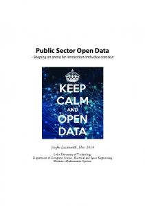 Public Sector Open Data - DiVA portal