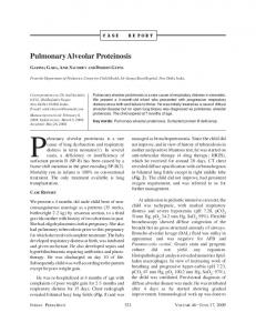 Pulmonary Alveolar Proteinosis - MedIND