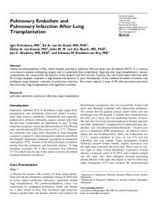 Pulmonary Embolism and Pulmonary Infarction After ... - SAGE Journals