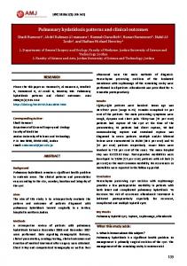 Pulmonary hydatidosis patterns and clinical outcomes