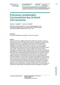 Pulmonary Lymphangitic Carcinomatosis due to Renal Cell Carcinoma