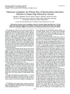 Pulmonary Lymphatics Are Primary Sites of Mycobacterium ...