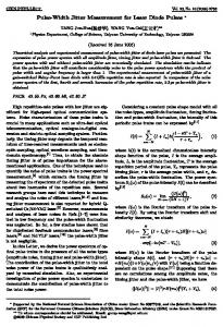Pulse-Width Jitter Measurement for Laser Diode ... - Chin. Phys. Lett