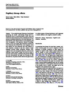 Pupillary Stroop effects - BioMedSearch