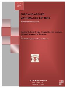 pure and applied mathematics letters