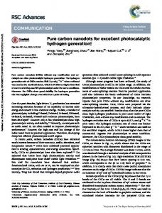 Pure carbon nanodots for excellent photocatalytic hydrogen generation