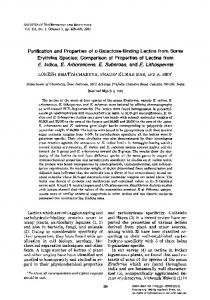 Purification and Properties of D-Galactose-Binding ... - Science Direct