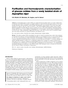 Purification and thermodynamic characterization of glucose oxidase ...