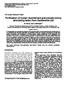 Purification of human recombinant granulocyte ... - Academic Journals