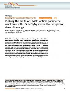 Pushing the limits of CMOS optical parametric amplifiers with ... - Nature