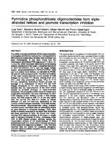 Pyrimidine phosphorothioate oligonucleotides form ... - BioMedSearch