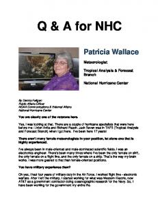 Q & A for NHC Patricia Wallace