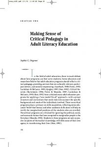 Q Making Sense of Critical Pedagogy in Adult Literacy Education