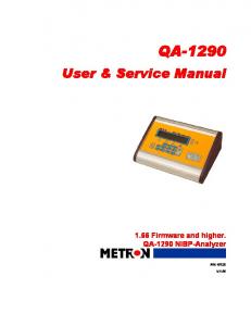 QA-1290 User & Service Manual