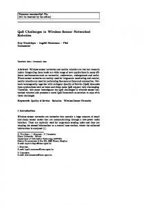 QoS Challenges in Wireless Sensor Networked Robotics